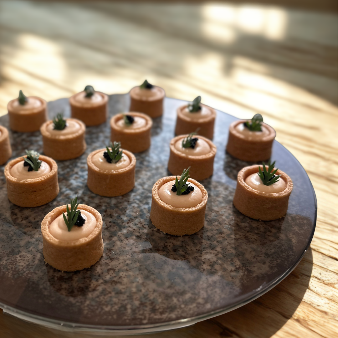 Savory Pastry Nest of Smoked Salmon Mousse Topped with Caviar