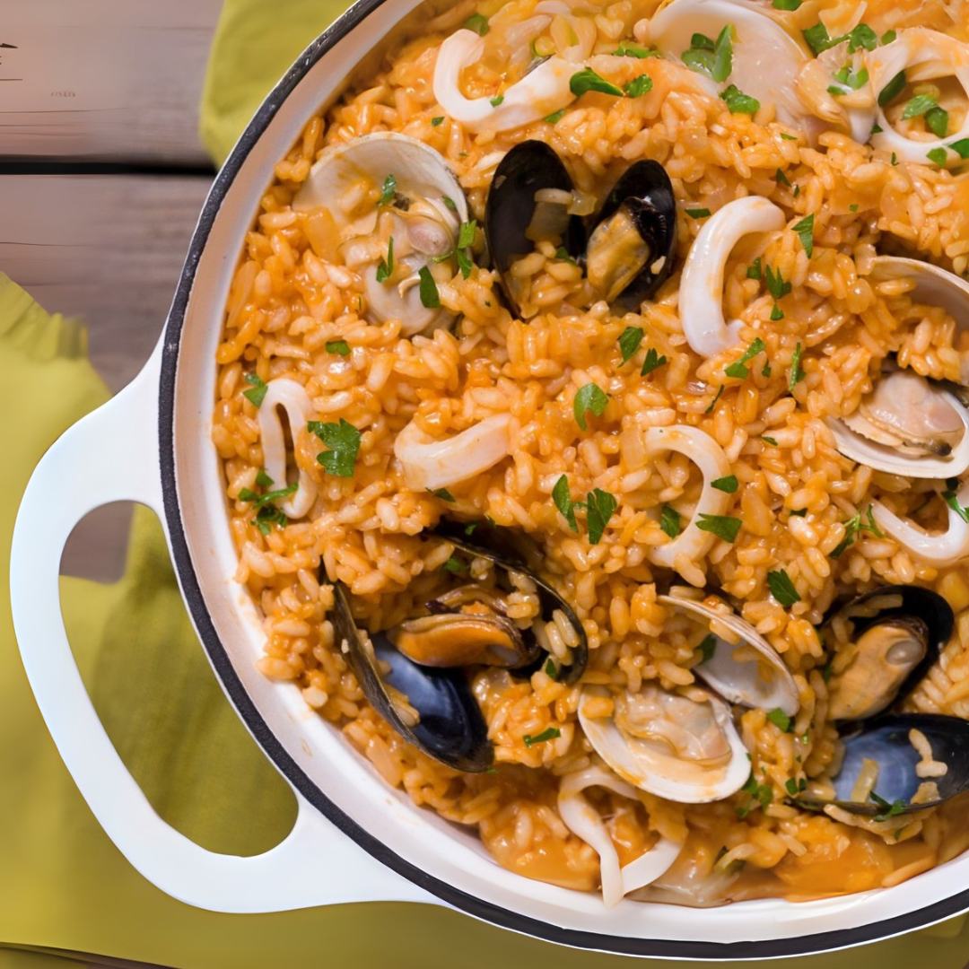 Seafood Risotto with Prawn Bisque