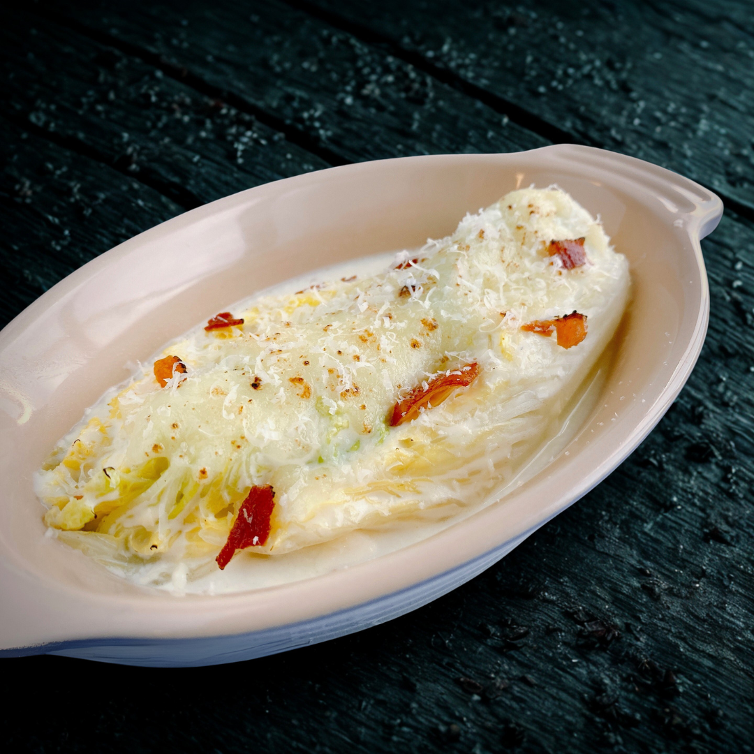Baby Cabbage with Cheese and Chicken Soup
