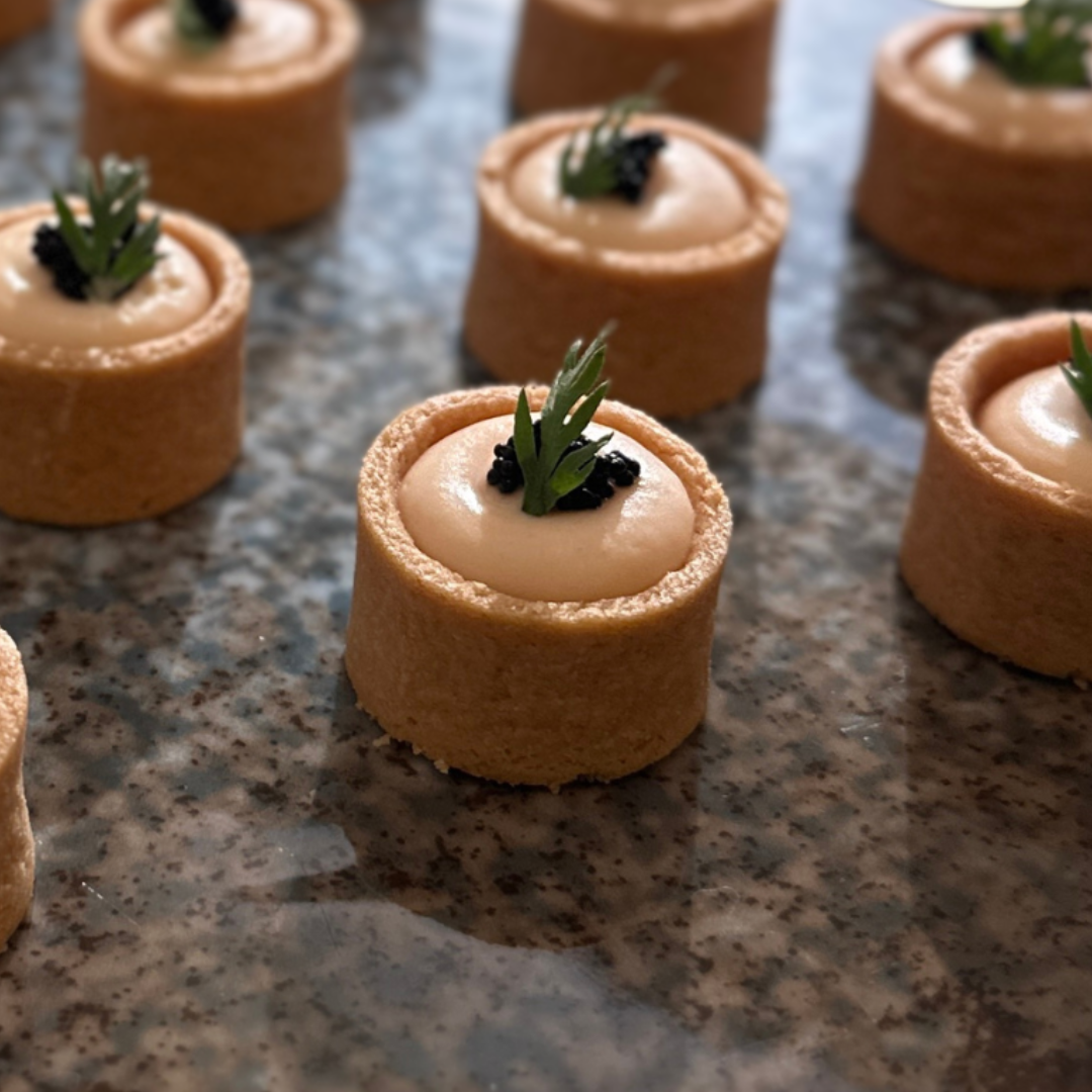 Savory Pastry Nest of Smoked Salmon Mousse Topped with Caviar