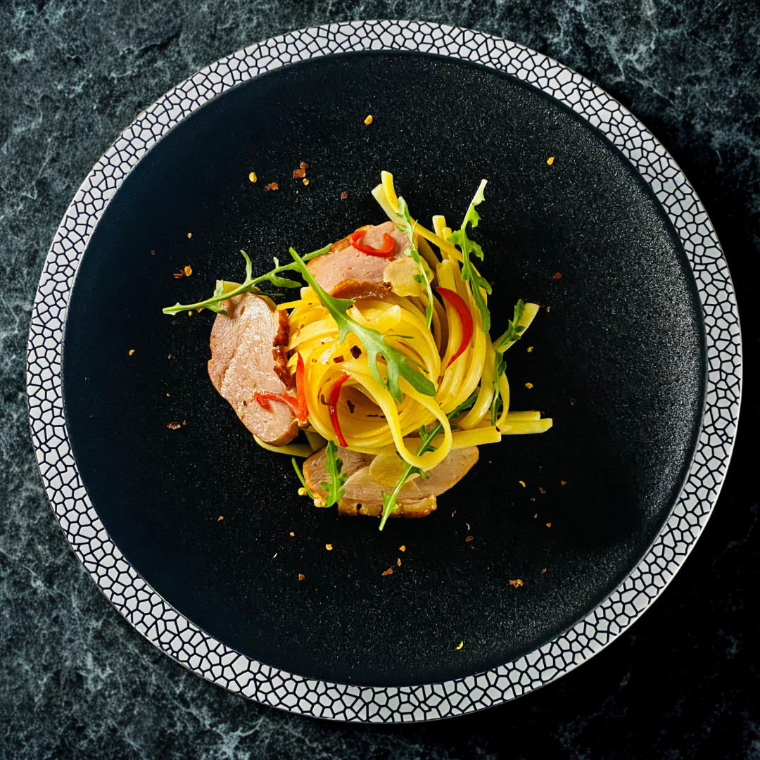 Smoked Duck Breast Aglio e Olio Pasta