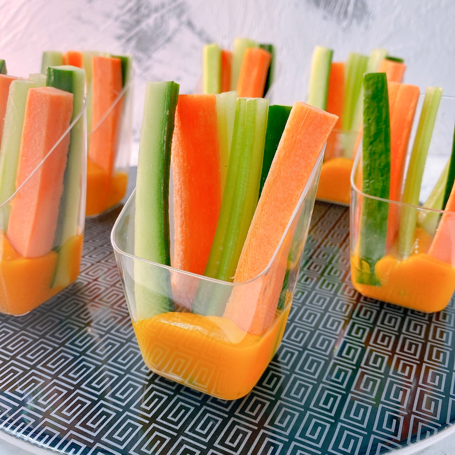 Vegetable Strips with Pumpkin Dip