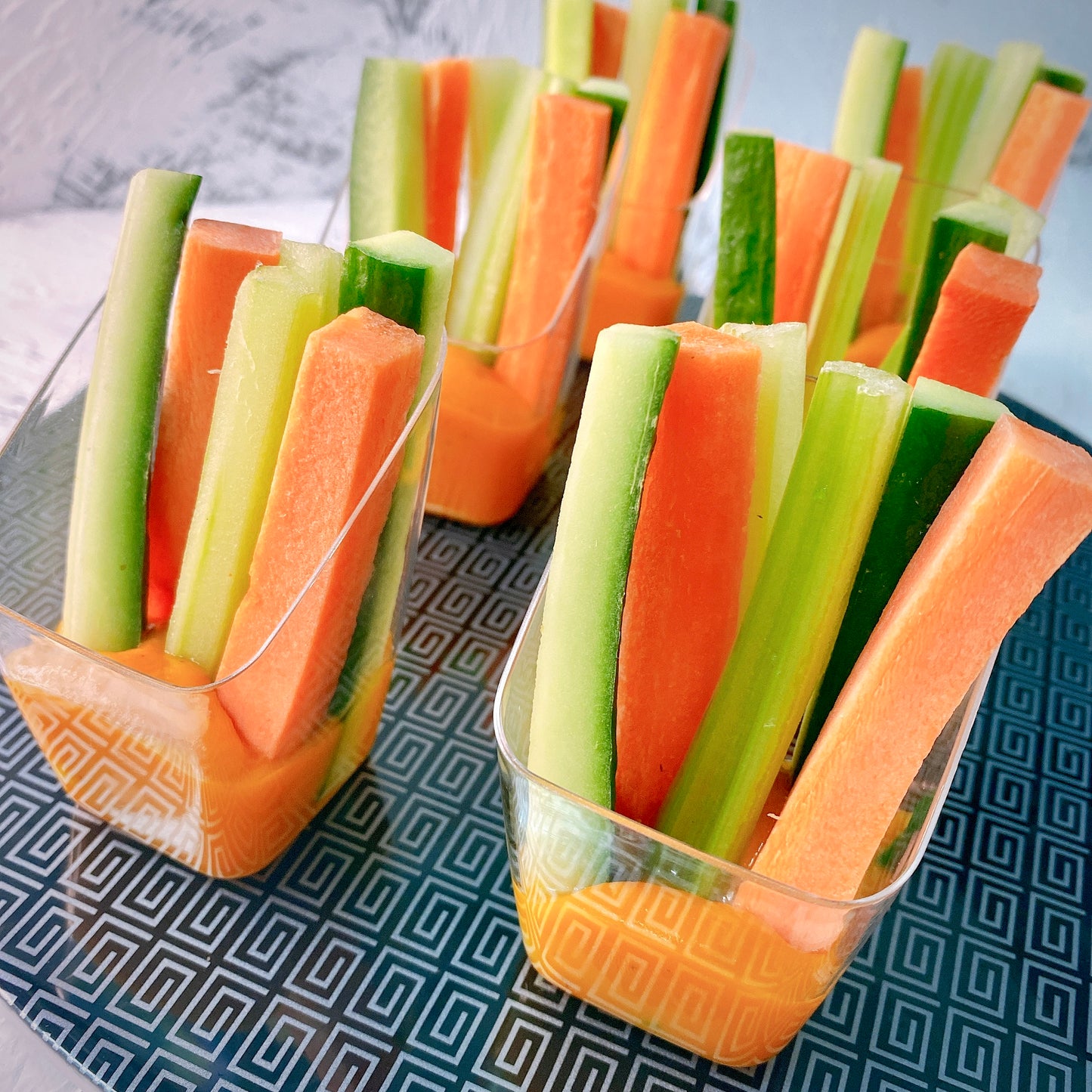 Vegetable Strips with Pumpkin Dip