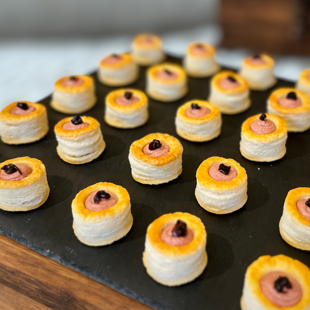 Crispy Puff Pastry Nest with Duck Liver Mousse and Onion Confit