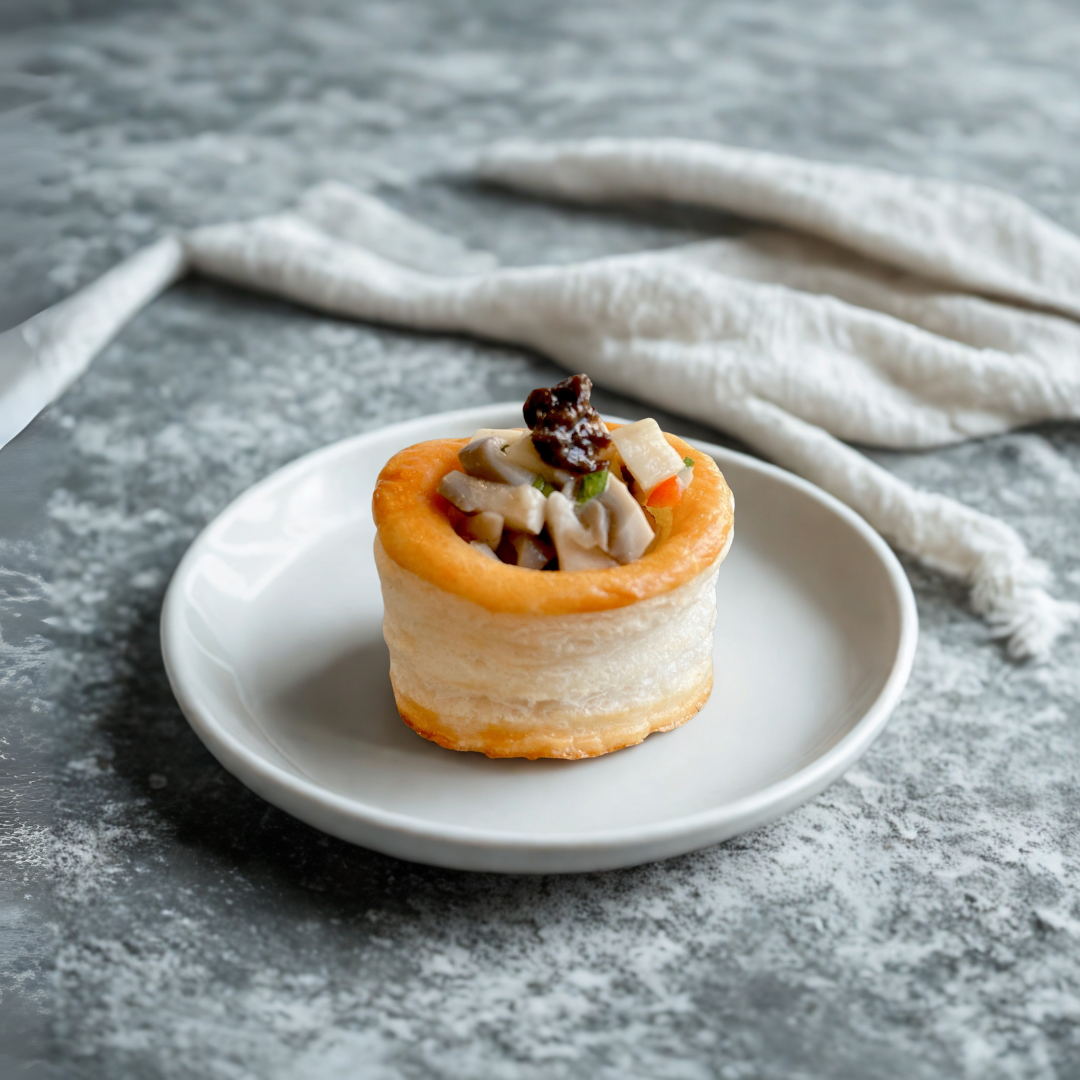 đSavory Pastry Shell with Wild Mushrooms and Black Truffle Essence