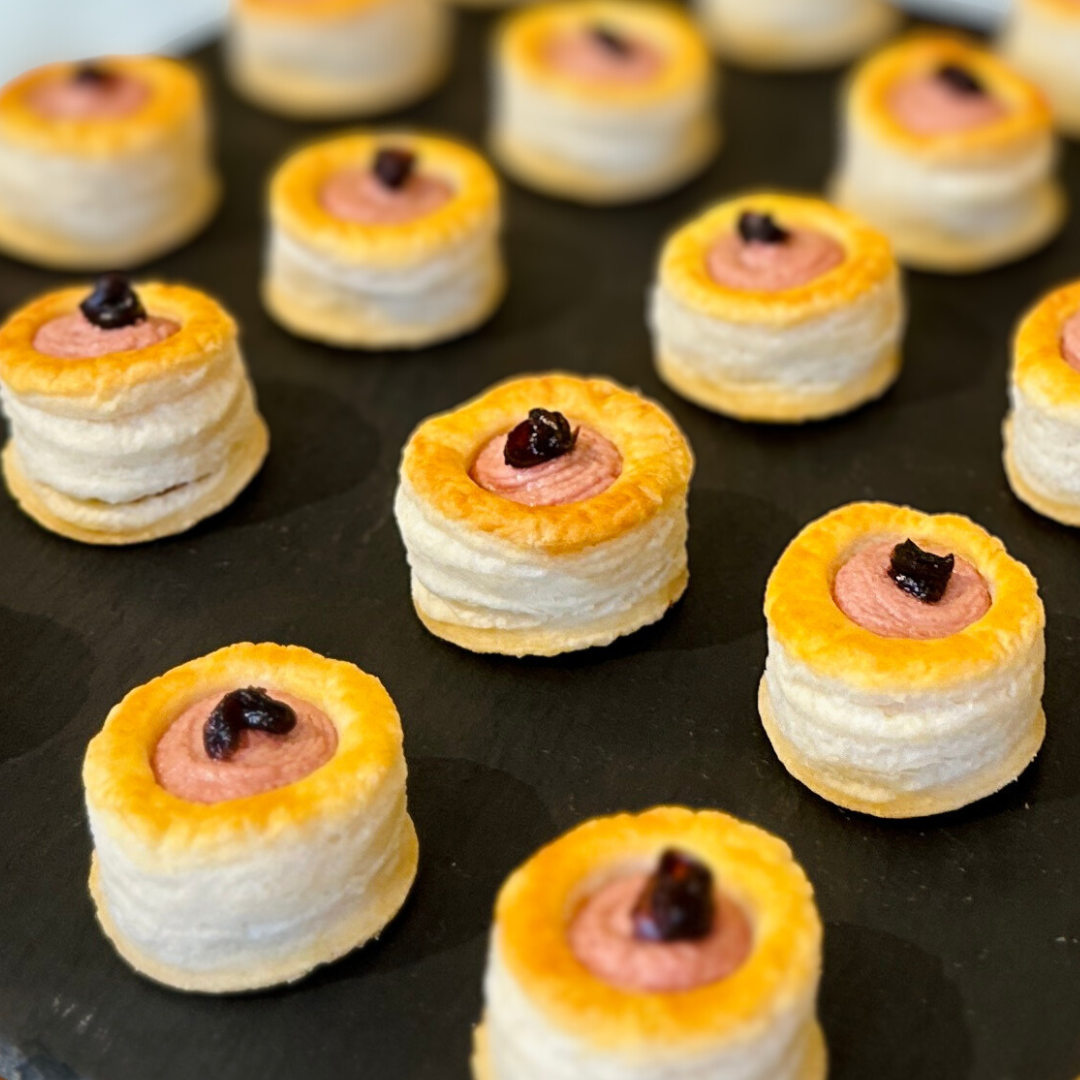 Crispy Puff Pastry Nest with Duck Liver Mousse and Onion Confit