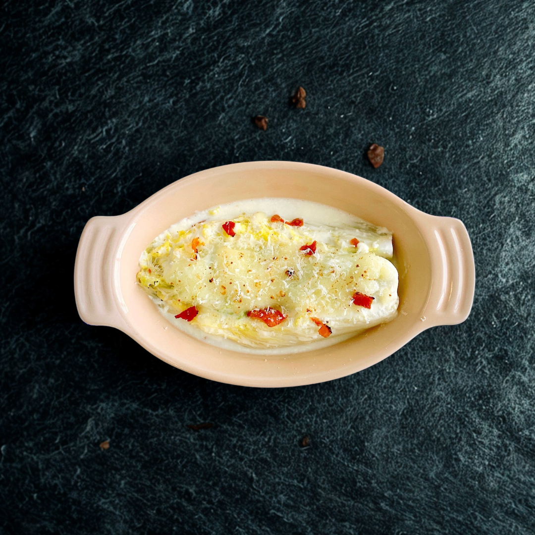 Baby Cabbage with Cheese and Chicken Soup