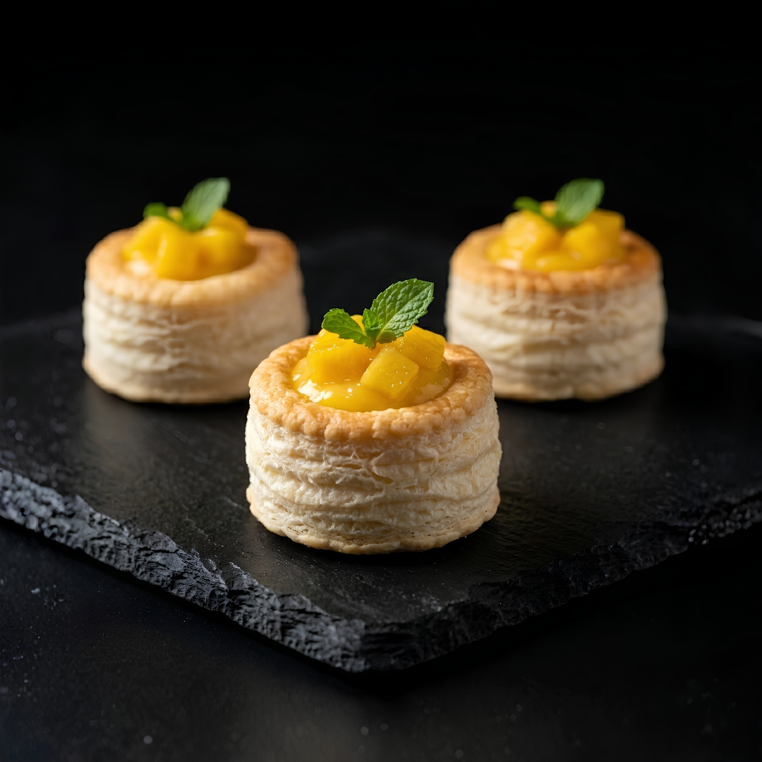 Mango Custard Tartlet with Puff Pastry 🍃