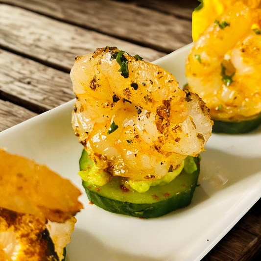 Cajun Prawn and Avocado Aioli Bites