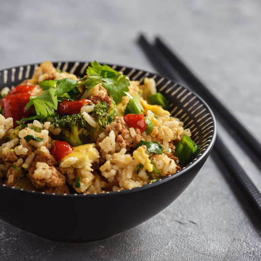 Thai Style Pork Minced with Basil Fried Rice