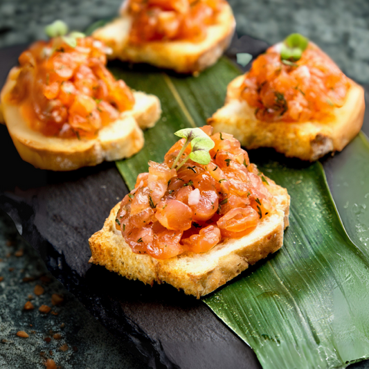 Dill Salmon Tartar Bruschetta