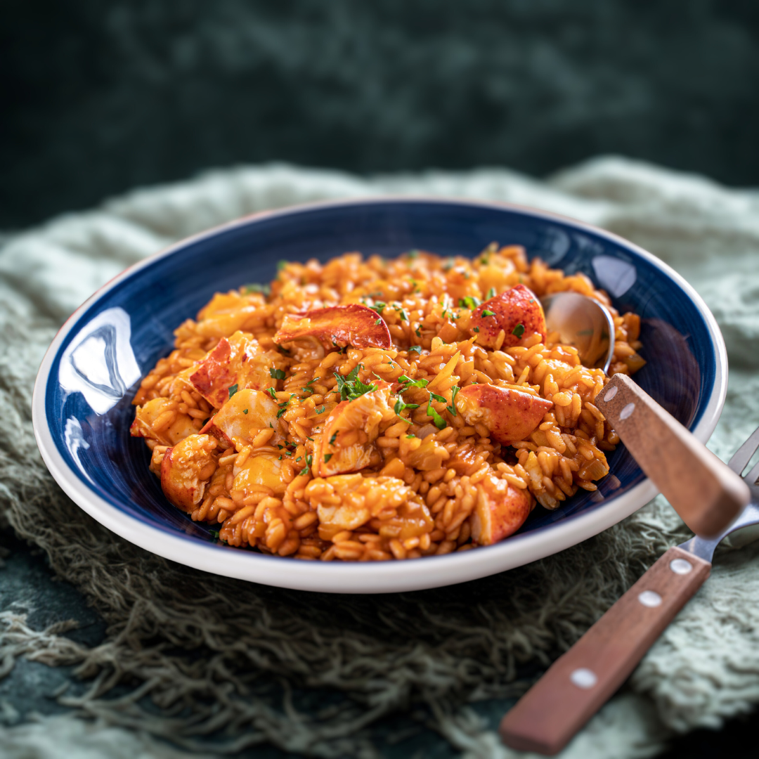 Pan Roasted Boston Lobster and Scallops Risotto