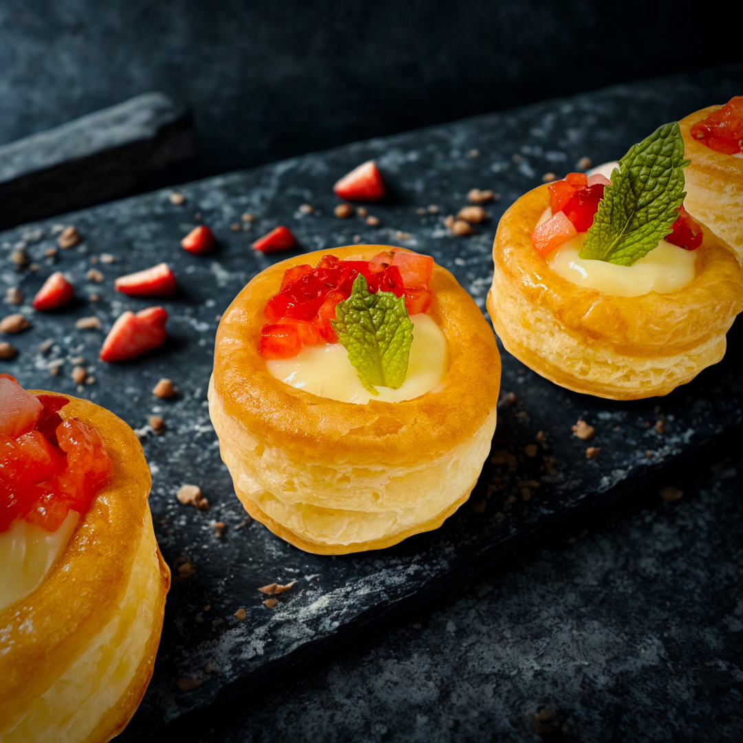 French Strawberry Custard Puff Pastry 🍃